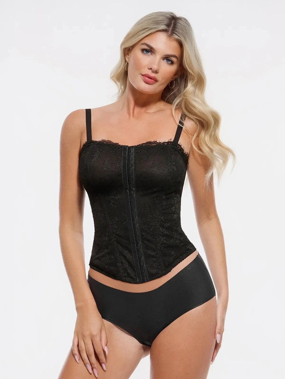 Black Lace Corset Top - Women Intimates & Sleepwear XL